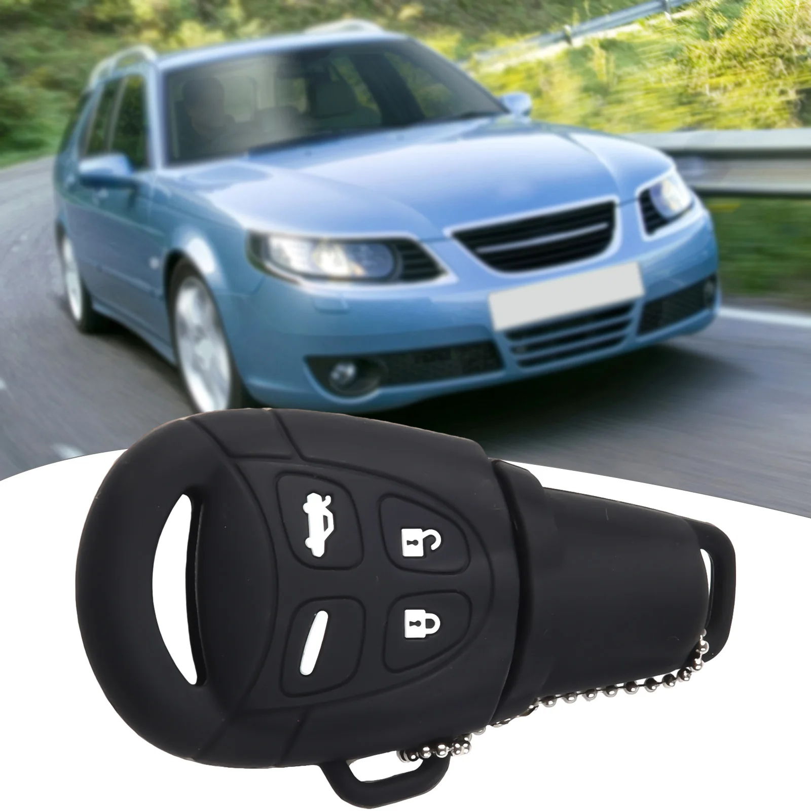 Part Key Set Silicone Skin Sleeve 1pc Accessories Black For SAAB 9-3 9-5 93 95 Key Case Cover Remote Fob Shell