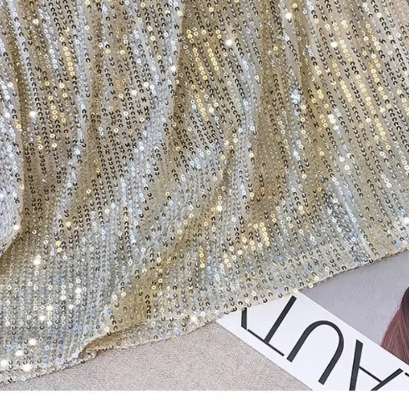 2025 ผู้หญิงใหม่ Elastic High เอวแฟชั่นประกายเซ็กซี่สีทึบ Slim Elegant Hip Wrap A-Line กระโปรงลําลอง ZT672