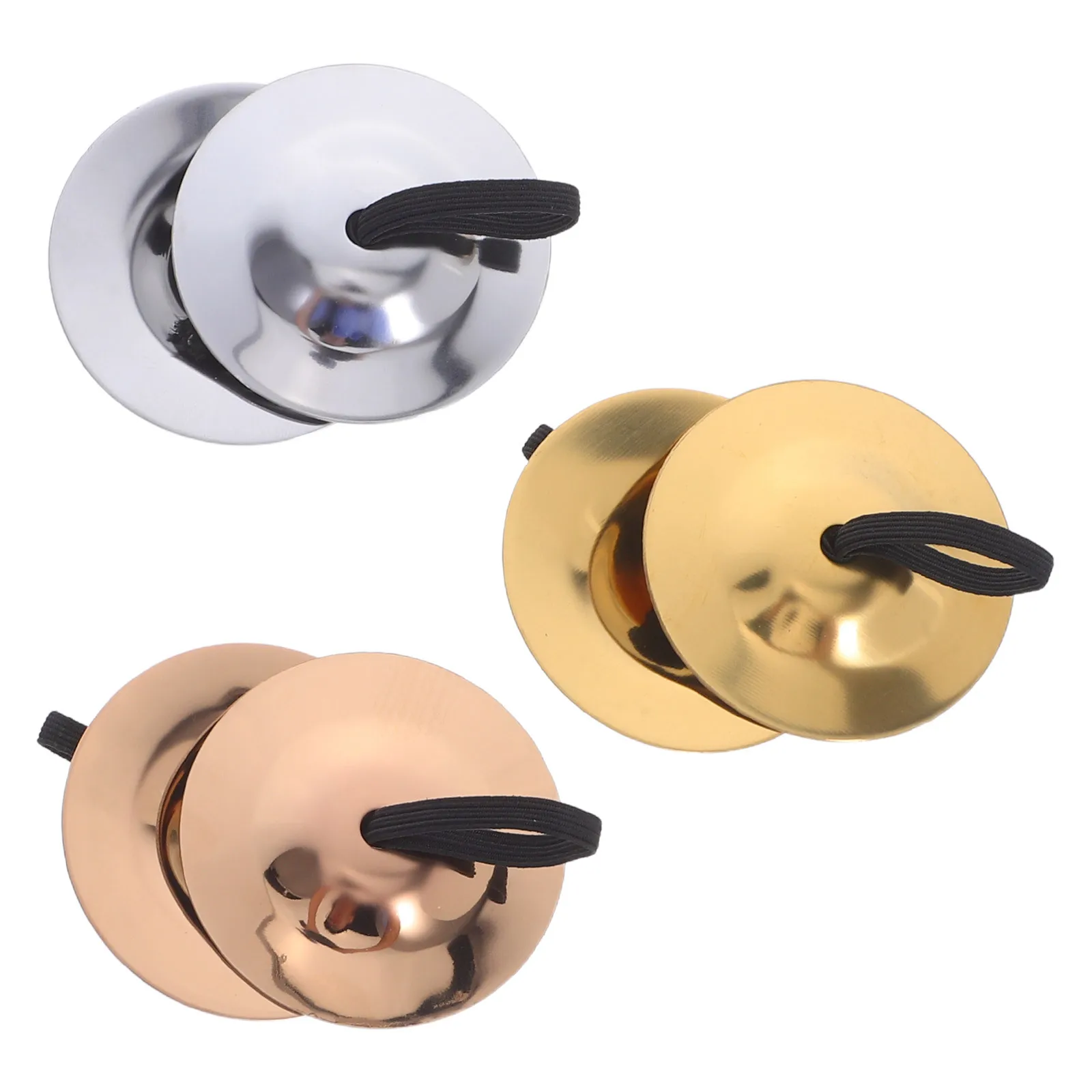 

3Pairs Kids Finger Cymbals Brass Durable Percussion Instruments for Orff Music Learning Dance Party Coordination Tools