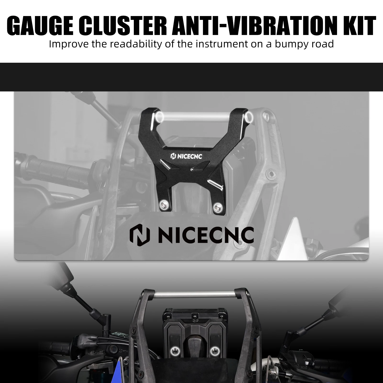 Motorrad-Antivibrationshalterung, Armaturenbrett-Stabilisator, 12 mm GPS-Halter, Lenkerklemme für Yamaha Tenere 700 / XTZ700 2019-2023 2022 2021 – Detail 3