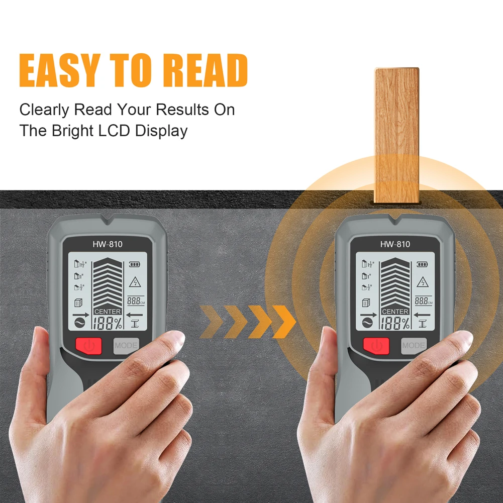 6-in-1 Stud Finder Tool Hoge nauwkeurigheid Elektrische wandscanner Sensor Studs Detector voor hout Magnetisch Metaal AC-draad vinden