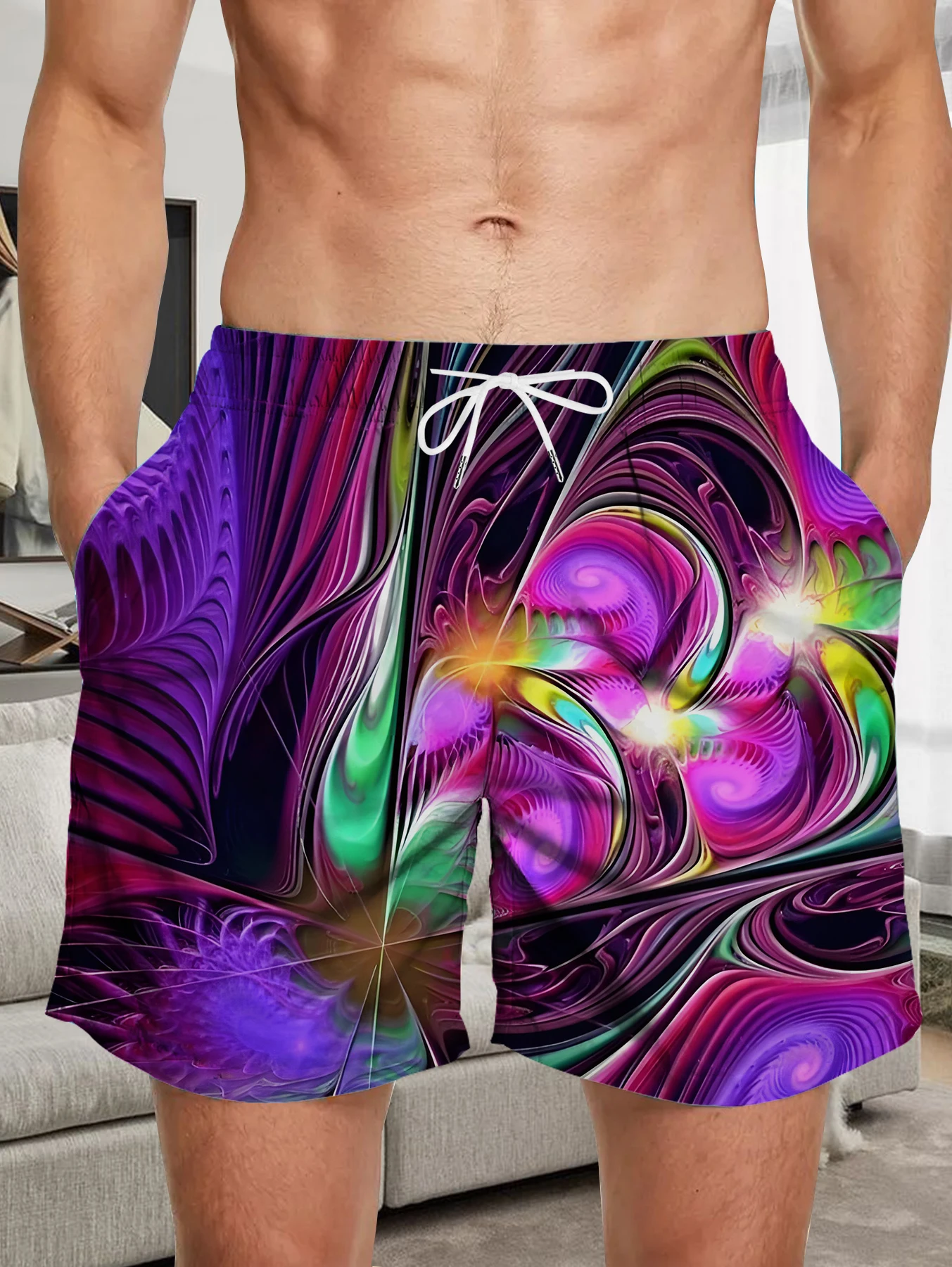 

Holiday Beach Shorts Men Digital All Over Print Quick Dry Polyester Lounge Pants