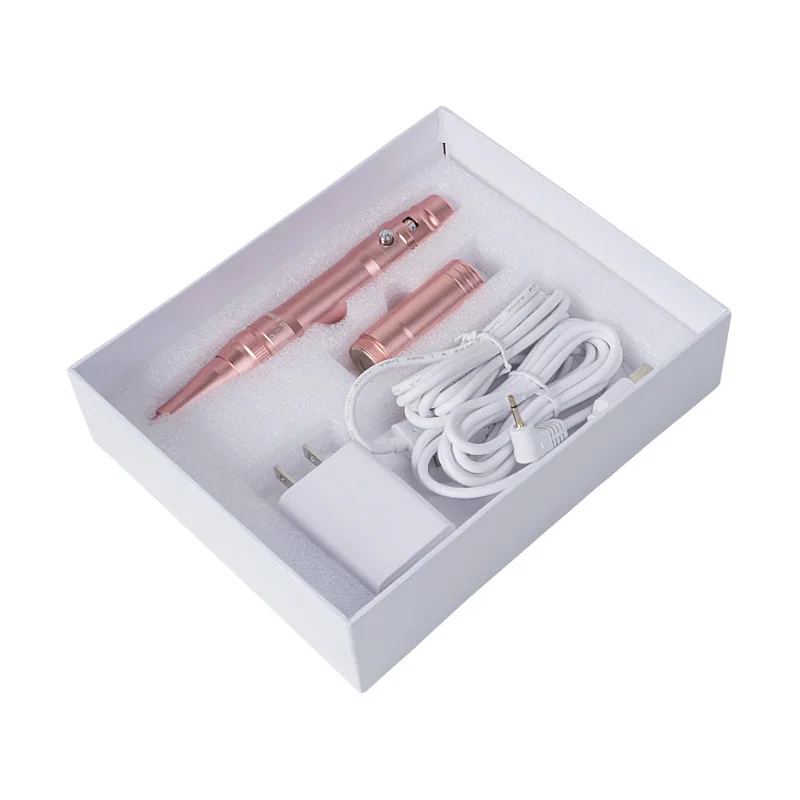 

Розово-красная профессиональная беспроводная машина для перманентного макияжа, ручка, машина для татуировки бровей