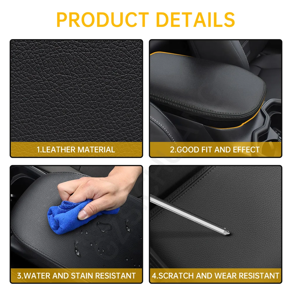 For Toyota RAV4 2019 2020 2021 2022 2023 Car Center Console Armrest Cover Leather Armrest Box Cover Car Interior Accessories