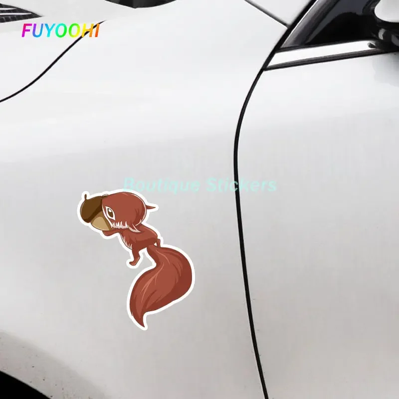 

FUYOOHI Play Stickers Cute Squirrel Eating Pine Nuts Modeling Car Sticker PVC Cartoon Creative Motorcycle Auto Laptop Stickers