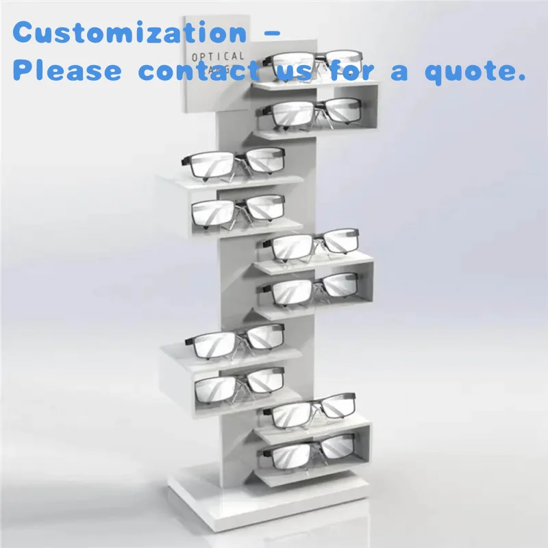 

custom.Modern PVC Plastic Sunglasses Display Rack Eyewear Stand Pre Assembled Retail Vietnam Store and Supermarket Use