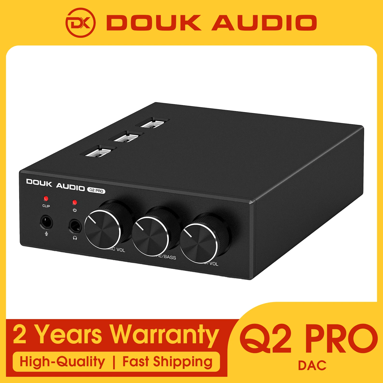 

Douk Audio Q2 PRO Mini Stereo Gaming DAC MIC Headphone Amp USB/OPT D/A Audio Converter 32Bit/192K