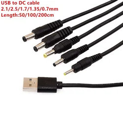 1Pcs USB Male to 5.5 MM X 2.1MM 5.5*2.5 DC Barrel Jack Power Cable AC Plug Transfer Connector Charger Interface Converter