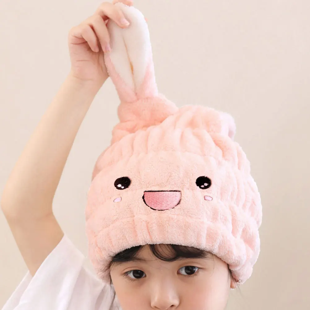 2 قطعة غطاء تجفيف الشعر من الألياف الدقيقة الماصة لآذان الأرنب اللطيفة منشفة سريعة الجفاف عمامة متعددة الاستخدامات استخدام منشفة تجفيف الشعر السريع #6