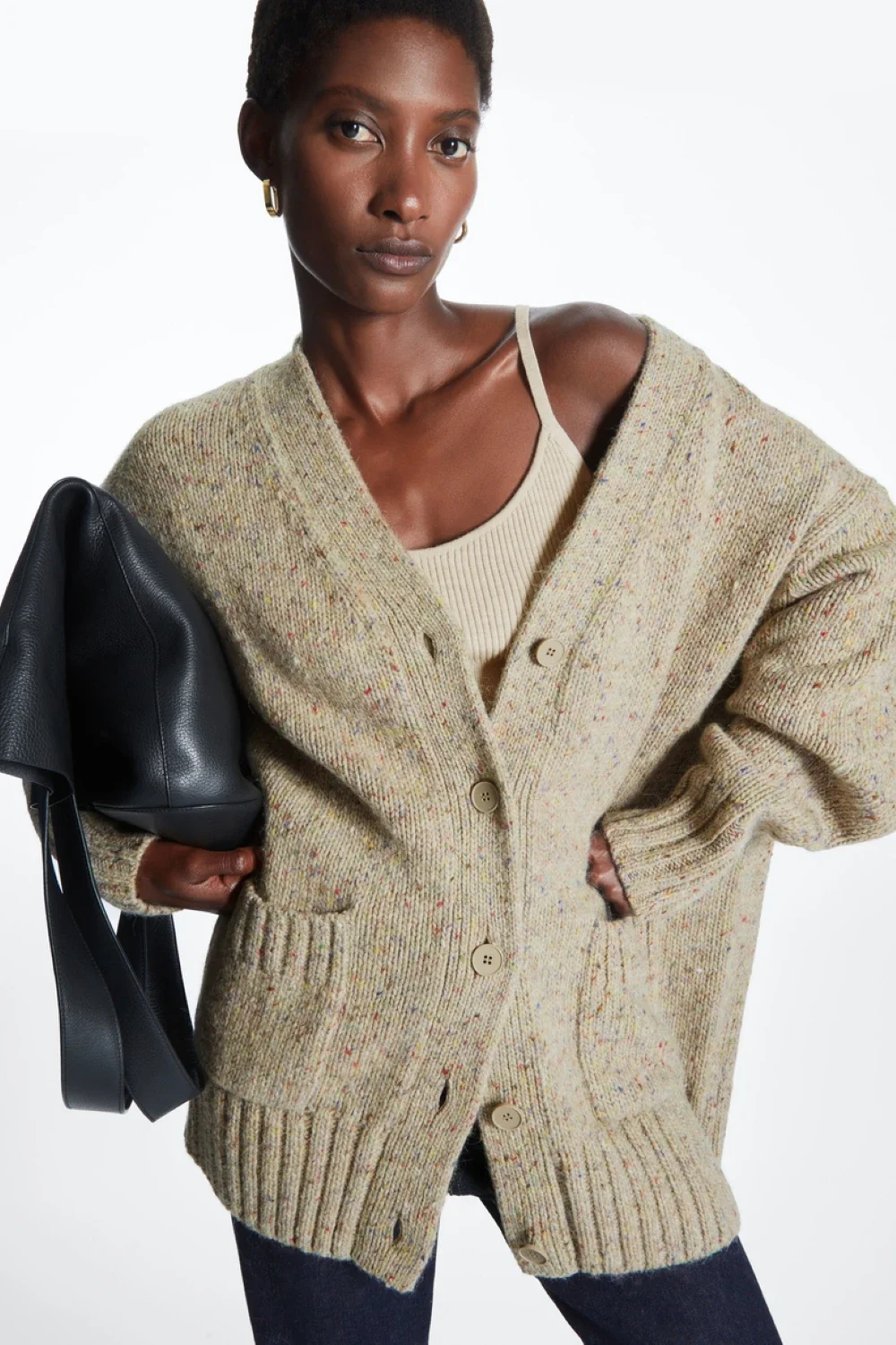 

Ethereal costume 2025 cos winter new style of Ladies' fashionable and casual wool blend knitted cardigan
