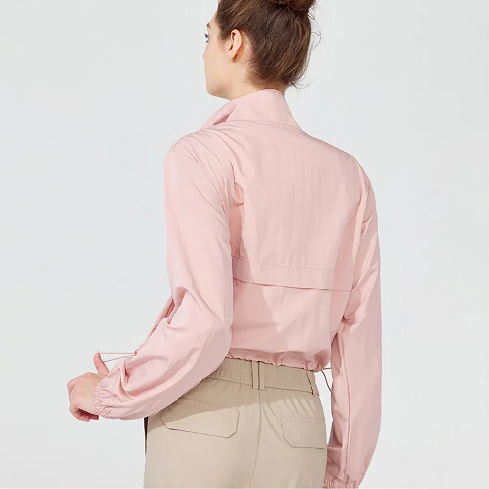 Women's Windproof Lightweight Jacket Long Sleeve Sun Protection Yoga Cover-Up Casual Windbreaker Sports Outerwear Hiking Running