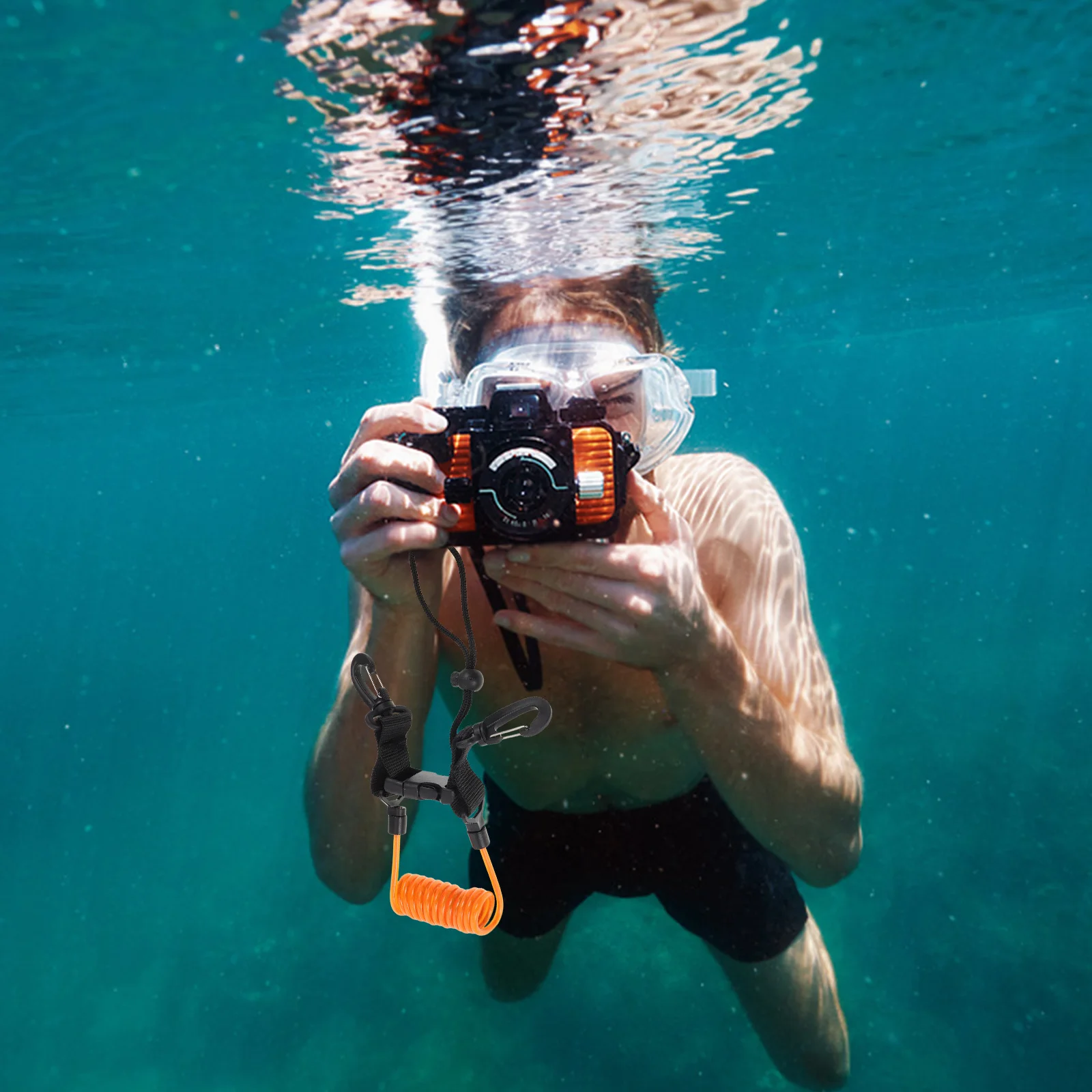 

Scuba Diving Accessories Camera Hand Wrist Strap Retractable Coiled Lanyard with Quick Release Clip for Safety