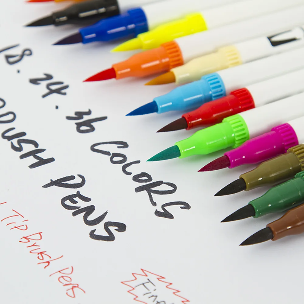 12/24/36/100/120 Colors Dual Brush Markers Pens Colored Pencil Watercolor Art Markers Fineliner Calligraphy Pens Art Supply