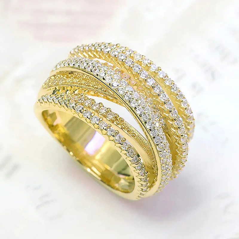 Women's 925 Sterling Silver Multi Layered Cross Ring