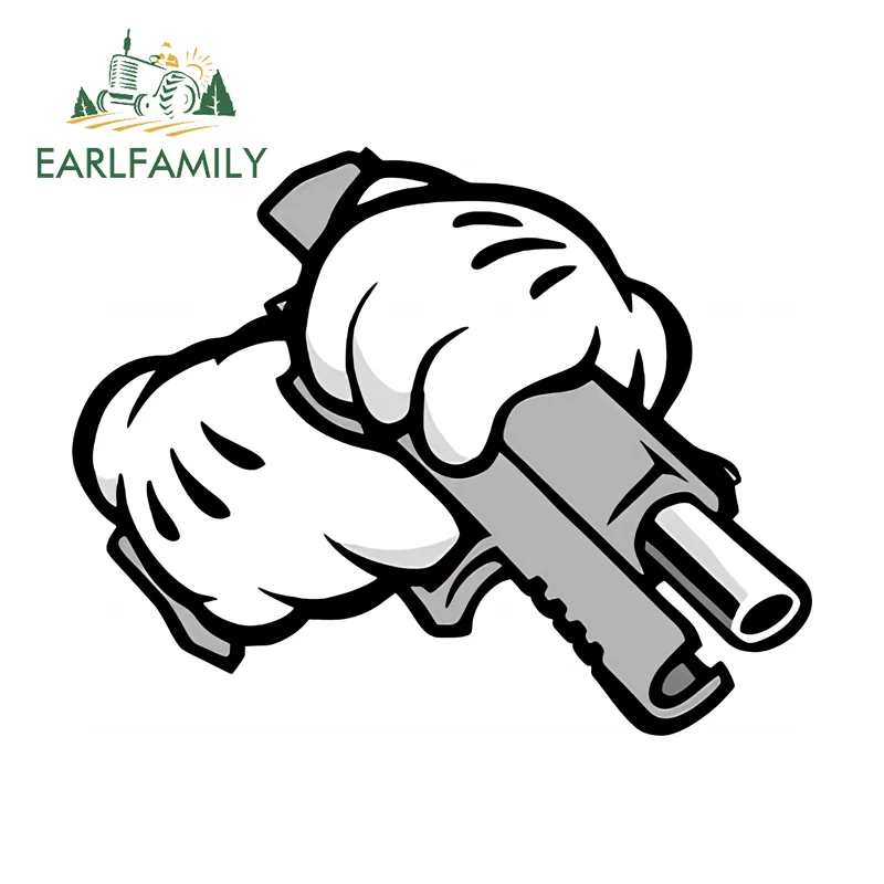 EARLFAMILY Buy Handlebar Gun Personality Creative Stickers Anime RV Decals Occlusion Scratch Suitable For Scratch-Proof Sticker