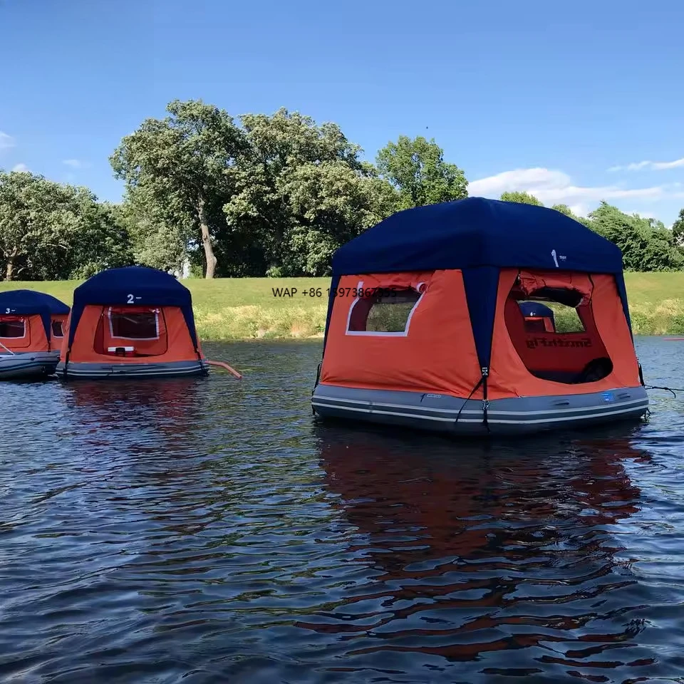 

Water Camping Inflatable Shoal Floating Tent Inflatable Fishing Raft Boat Floating Water Platform Raft With Tent