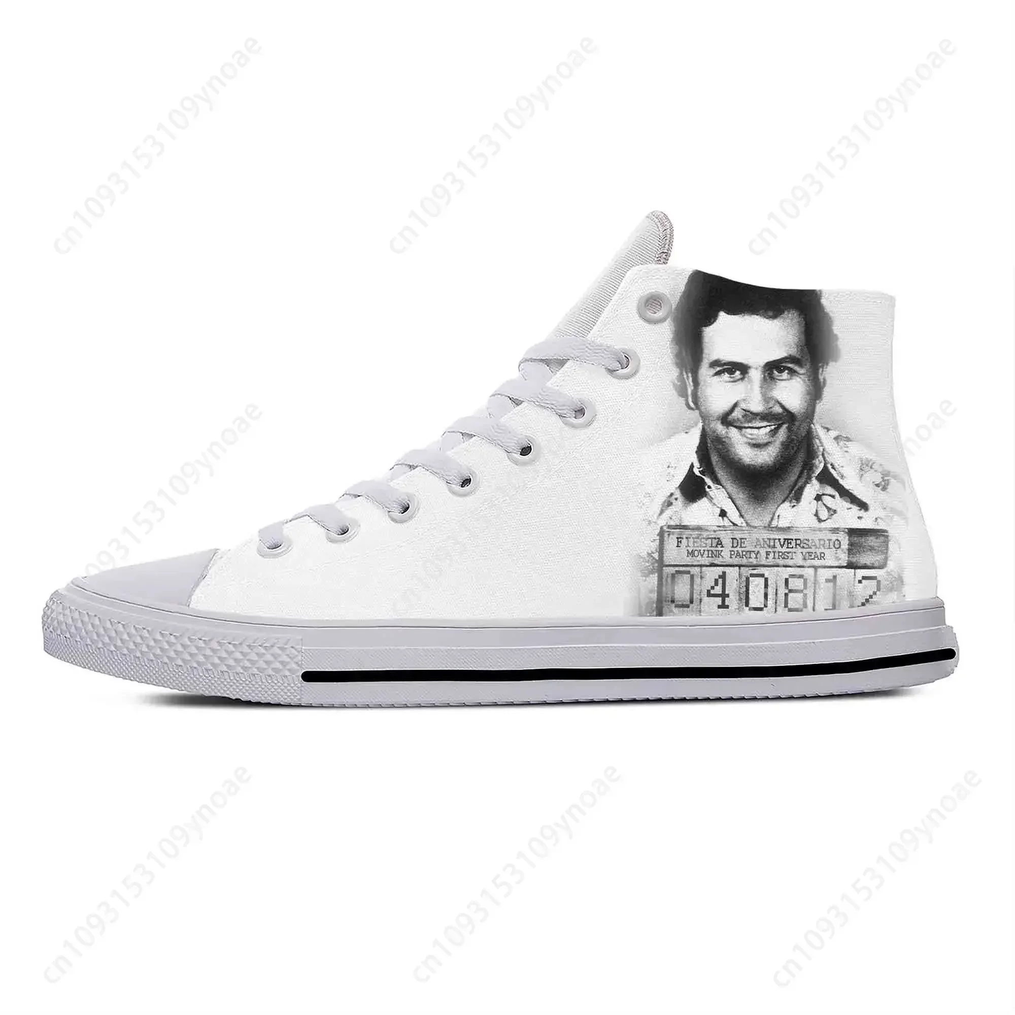 Anime Cartoon Manga Narcos Pablo Escobar Fashion Casual Cloth Shoes High Top Lightweight Breathable 3D Print Men Women Sneakers 3