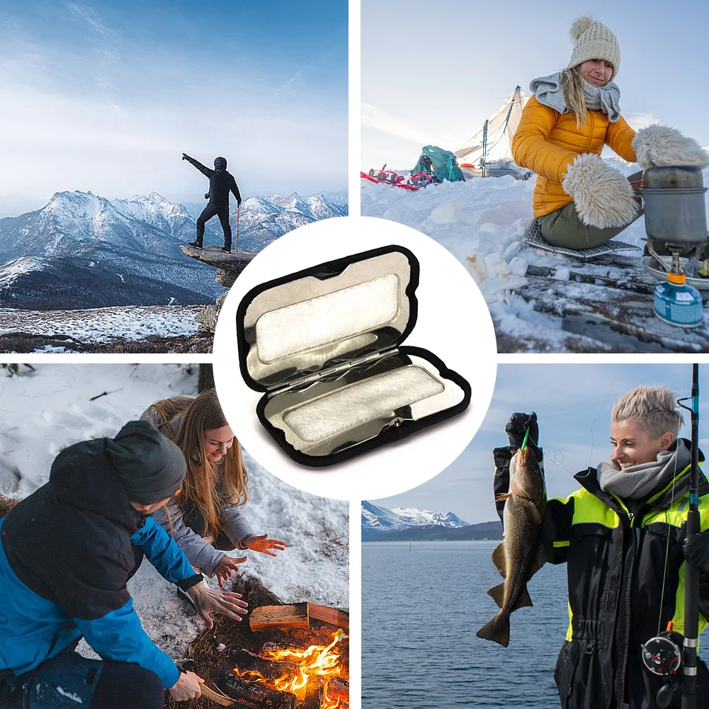 Zinc Alloy Portable Hand Warmer Reusable Charcoal Heated Warmer Pocket Winter Hand Warmer for Outdoor Camping Hiking Fishing