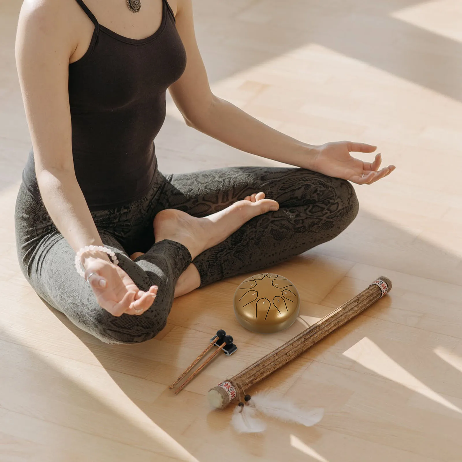 

8 tone 6 inch Ethereal Drum Steel Tongue Durable Portable H Drum for Music Education Yoga Meditation Beginners Set Accessories