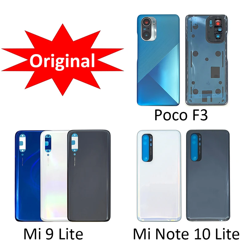 

Original New Back Battery Cover Door Housing Case With Glue Adhesive Sticker For Xiaomi Mi 9 Lite / Poco F3 / Mi Note 10 Lite