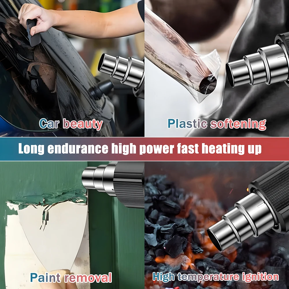 Podofo نحى اللاسلكي الحرارة بندقية 2 سرعة المحمولة الكهربائية مسدس هواء ساخن DIY بها بنفسك يتقلص التفاف لحام درجات الحرارة قابل للتعديل
