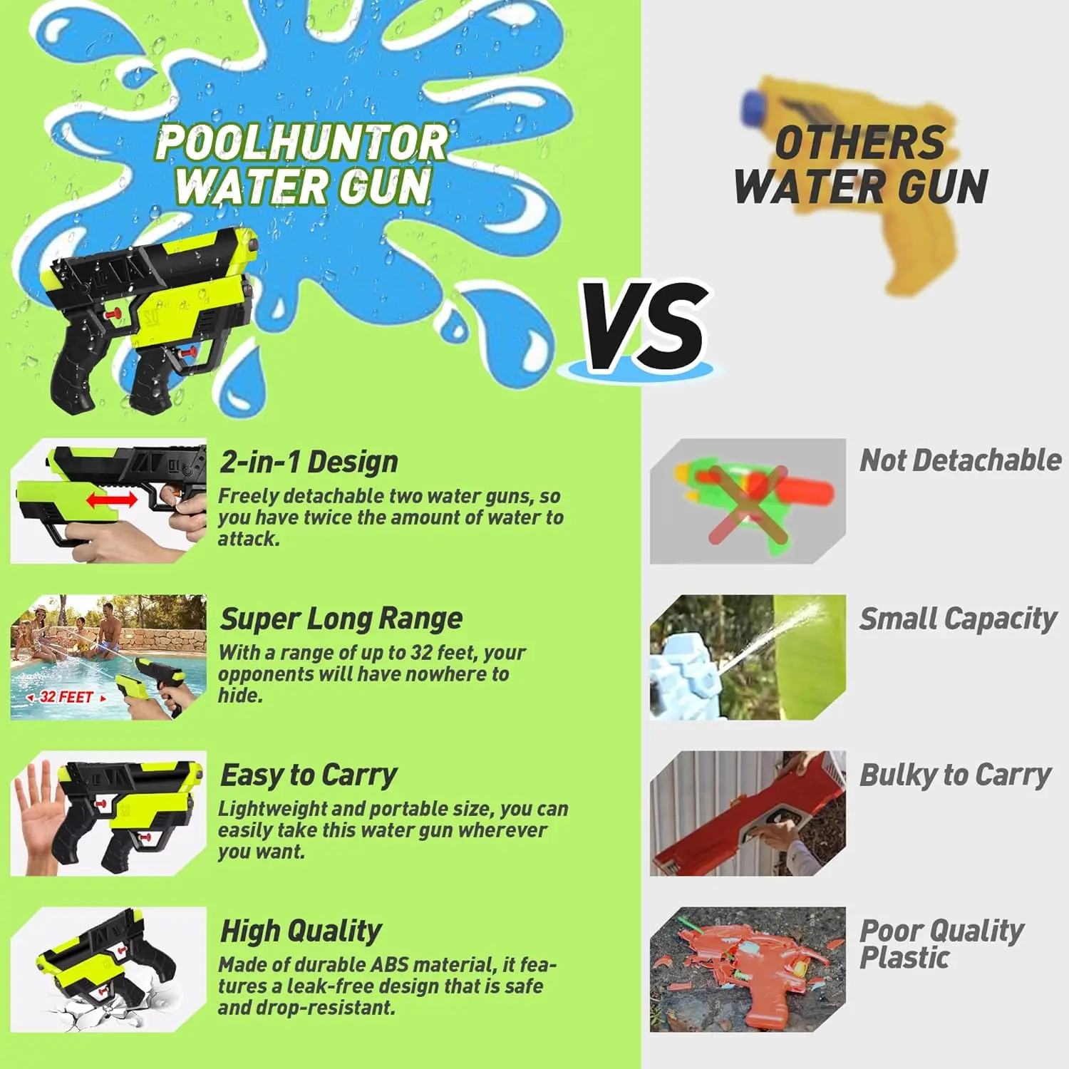Handleiding Waterpistool Speelgoed Zomer Outdoor Strandwater 2 In 1 Squirt Pistolen Zwembad Volwassenen Jongens Schieten Spel Speelgoed
