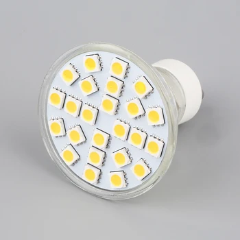 24SMD5050 GU10 LED SMD 전구 스포트 라이트 높은 전원 쿨/따뜻한 화이트 빛 