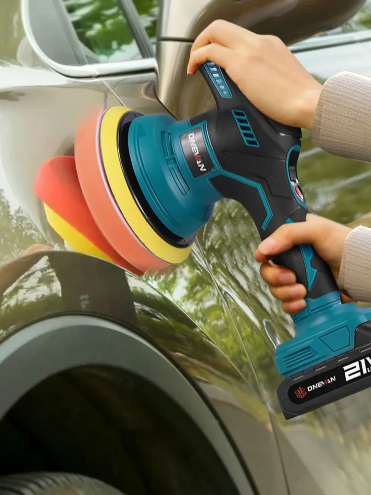 ONEVAN 8 Gänge Akku-Elektroauto-Polierer, Wachsen und Schleifen, Holzschleifen, Polieren, Elektrowerkzeug für Makita 18 V-Batterie-Pin