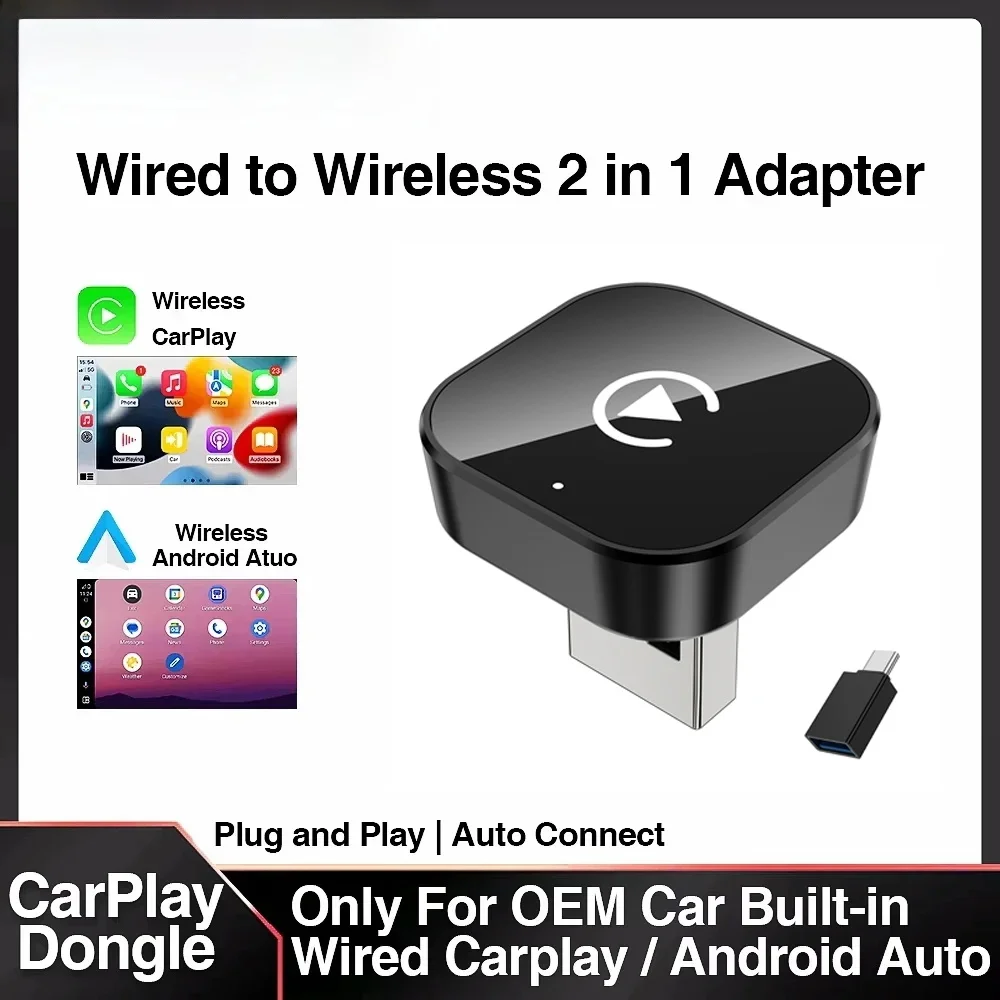 2026 NEW Wireless CarPlay &amp; Android Auto Easy Setup Wireless CarPlay Adapter, Auto-Connect, Compact Design, No Need Plug Cable