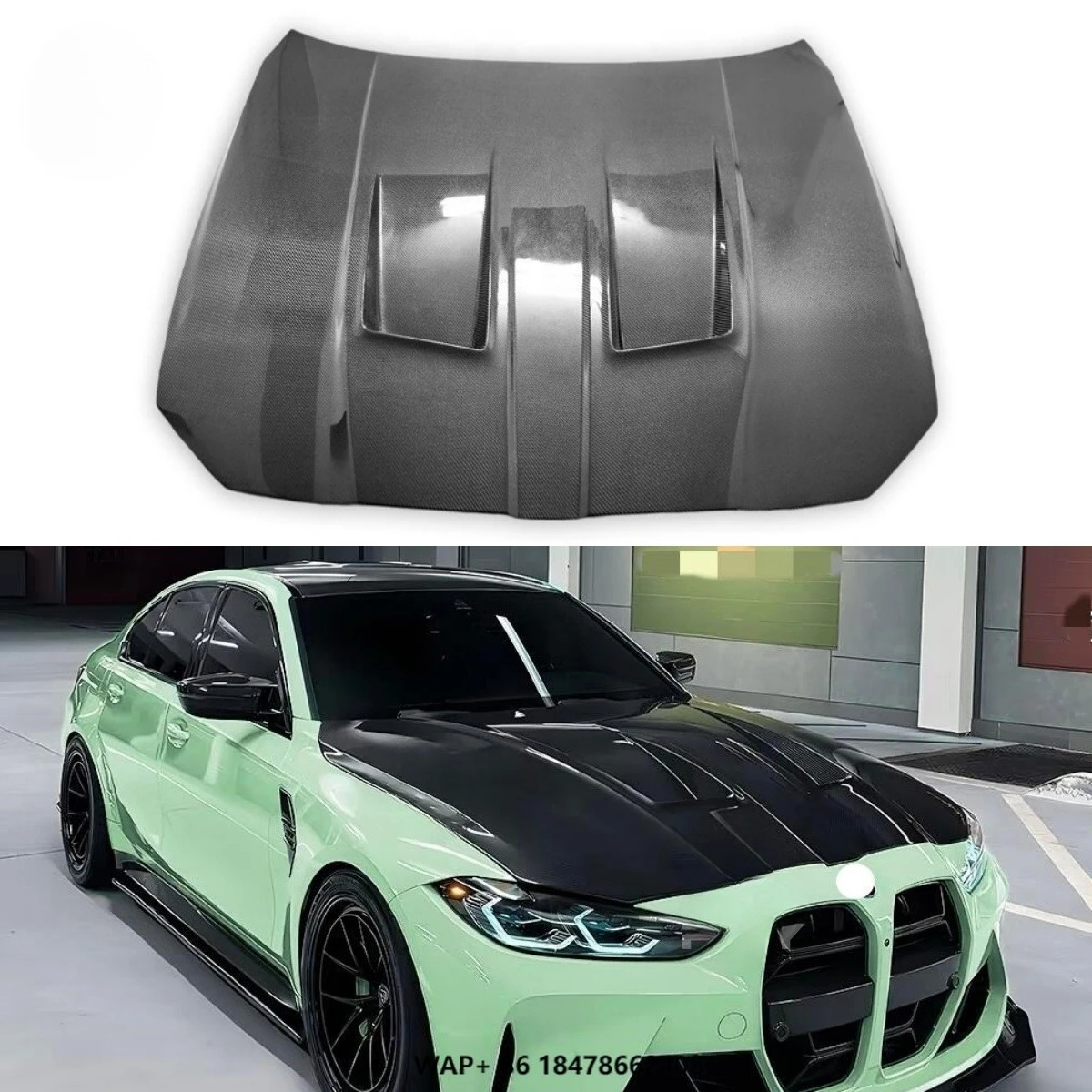 

Carbon Fiber N Style Vented Hood for M3 G80 G81 M4 G82 G83 Front Engine Valve Cover M3 M4 Engine Bonnet Hoods