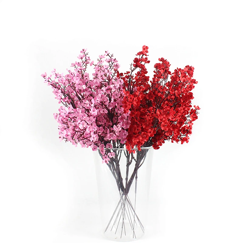 50 ซม.ประดิษฐ์ดอกไม้ Cherry Blossoms Baby's Breath Gypsophila ดอกไม้ปลอม DIY งานแต่งงานแจกันตกแต่งดอกไม้ Faux