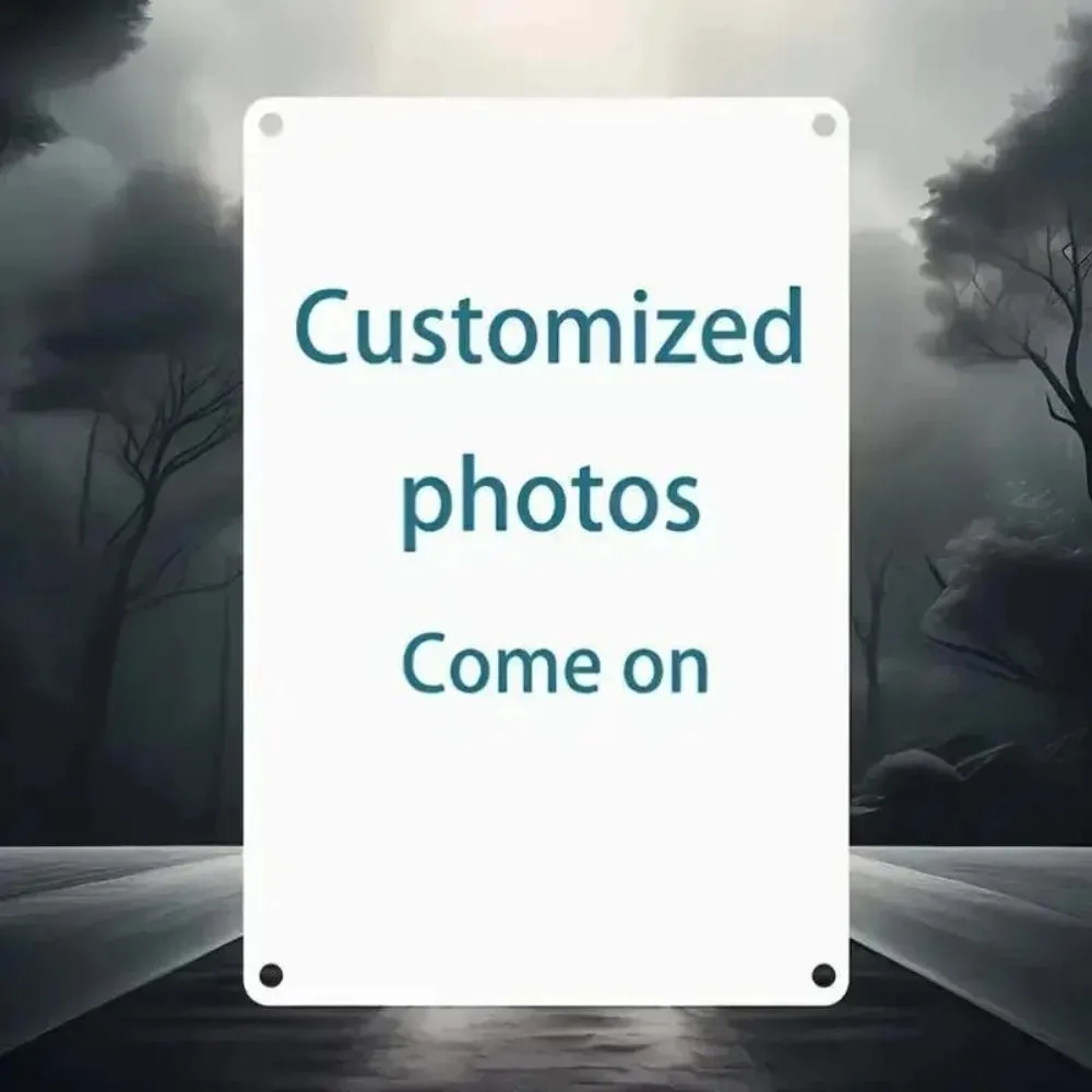 1pc 2D Flat Waterproof Rustic Custom Photo Metal Wall Sign Pre-drilled Indoor Outdoor Garden Bar Office Plaque - view 2