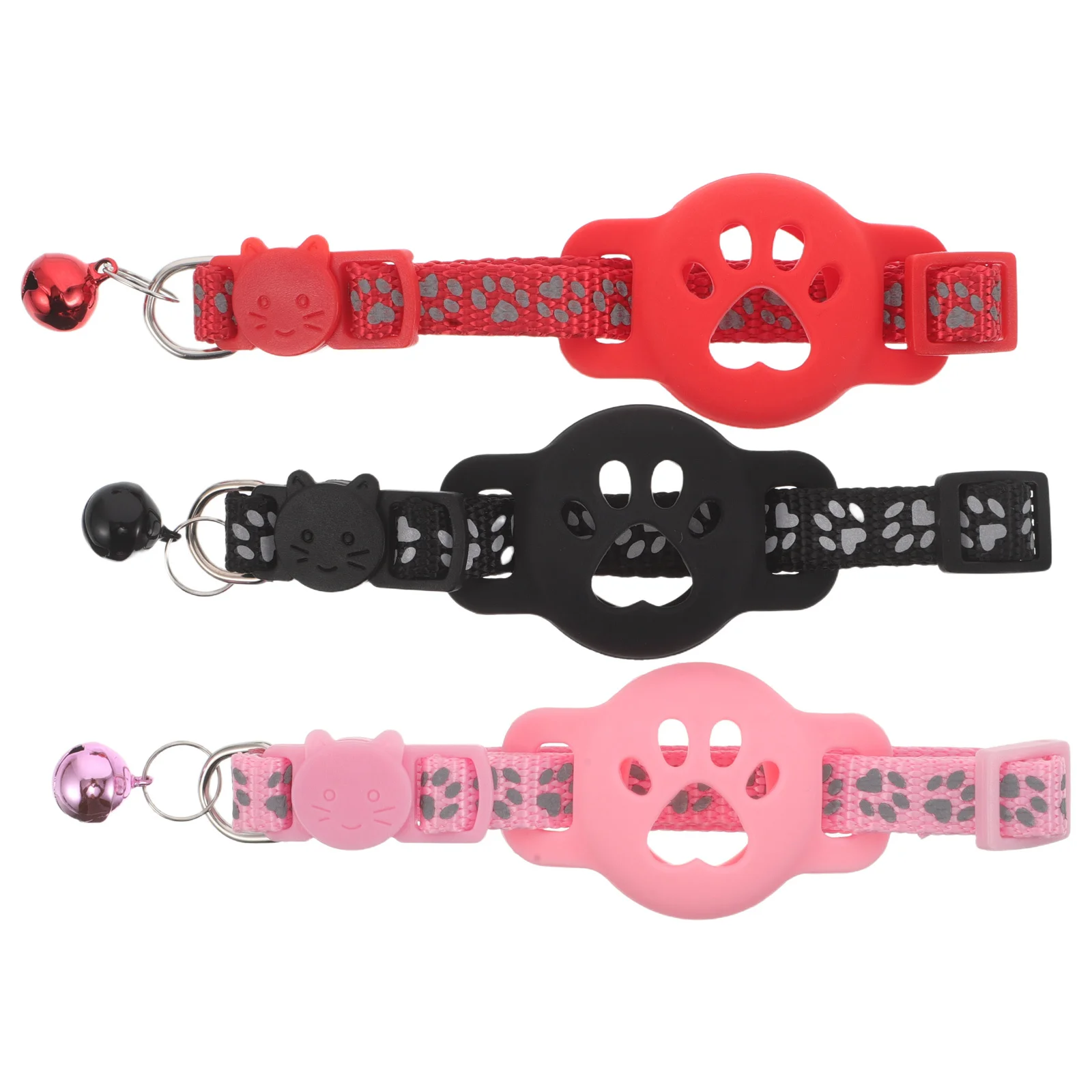 

3Pcs Reflective Pet Tracking Collar Cat Puppy Tracker Collar Holder Safety Bell Kitten Locator Tracking Band Daily Outdoor Use