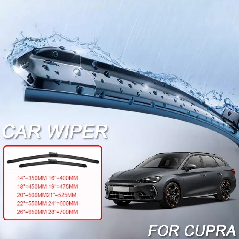 

2PCS For CUPRA ATECA BORN FORMENTOR FORMENTOR LEON TAVASCAN TERRAMAR 2022-2026 Car Blade Windshield Wiper Auto Rubber Cleaning