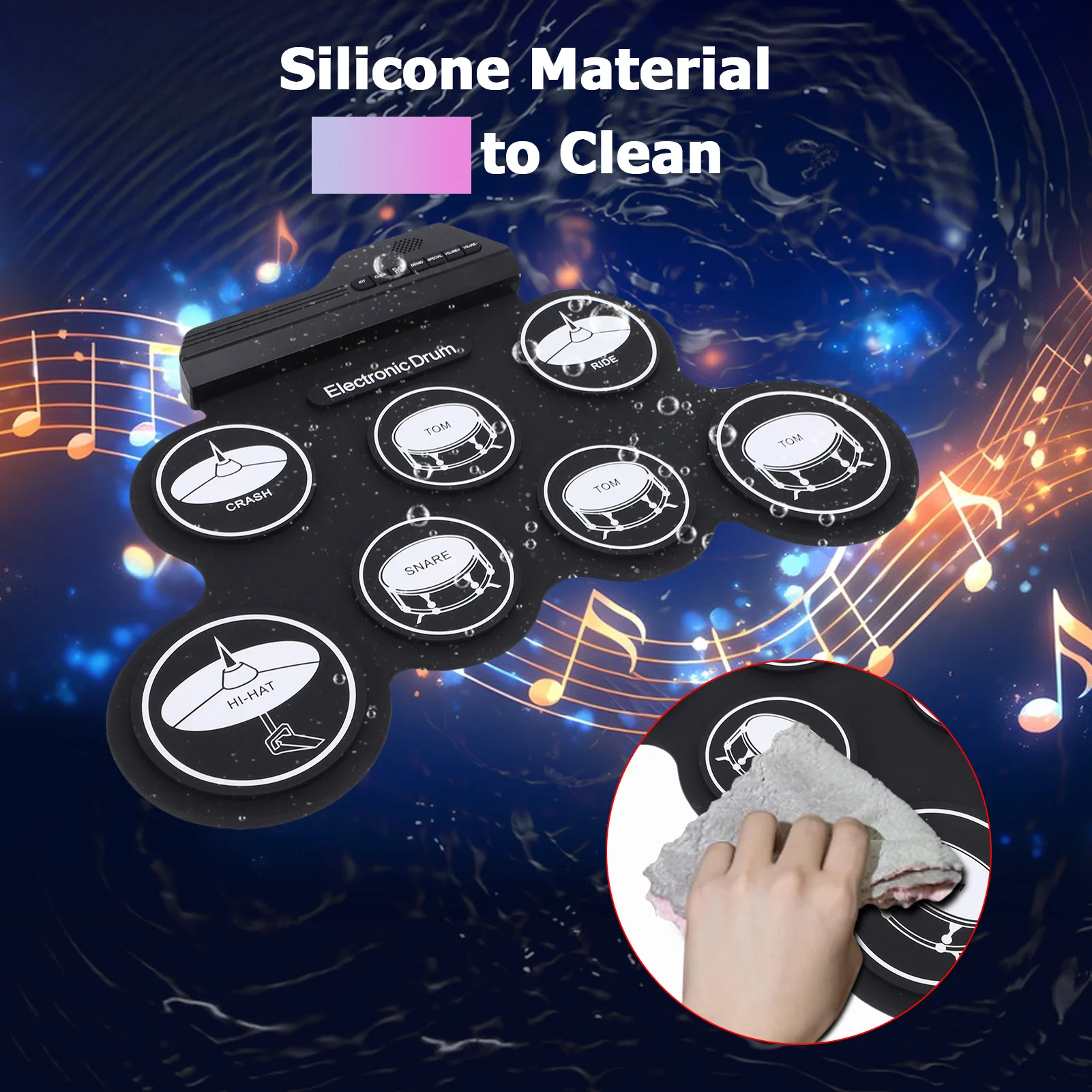Portable Electronic Drum Roll  - đánh giá và giá Electronic Drum Set Roll Up
