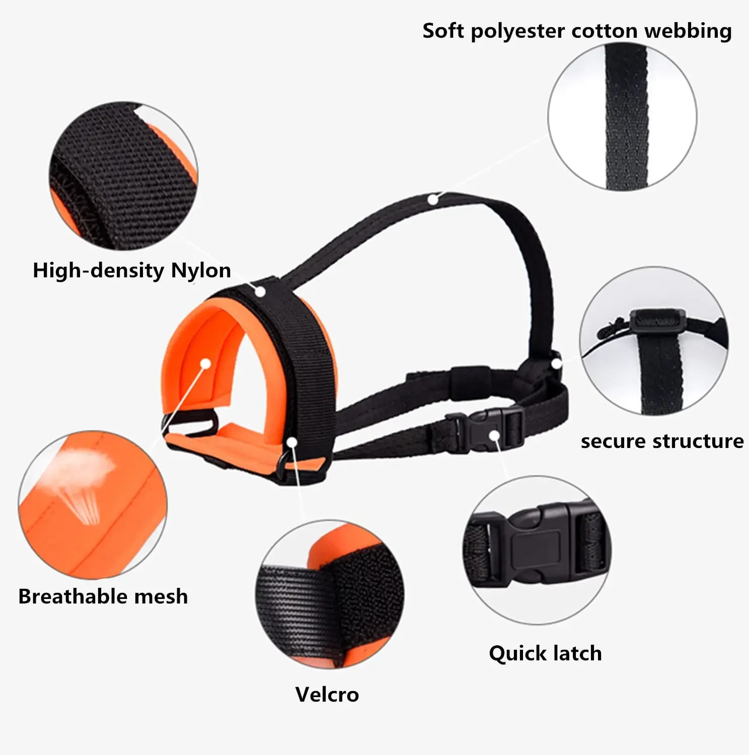 Breathable Dog Muzzle for Anti-biting Dog Mouth Cover For Small Medium Large Dogs Outdoor Safe Muzzle Soft Pet Muzzle