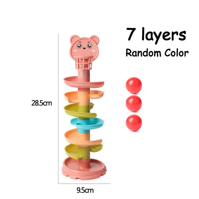 Tour à Billes Tourbillonnante – Jeu De Rampe Pour Bébé – 3, 5 Ou 7 étages – ABS Solide – Cadeau Coordination œil-main