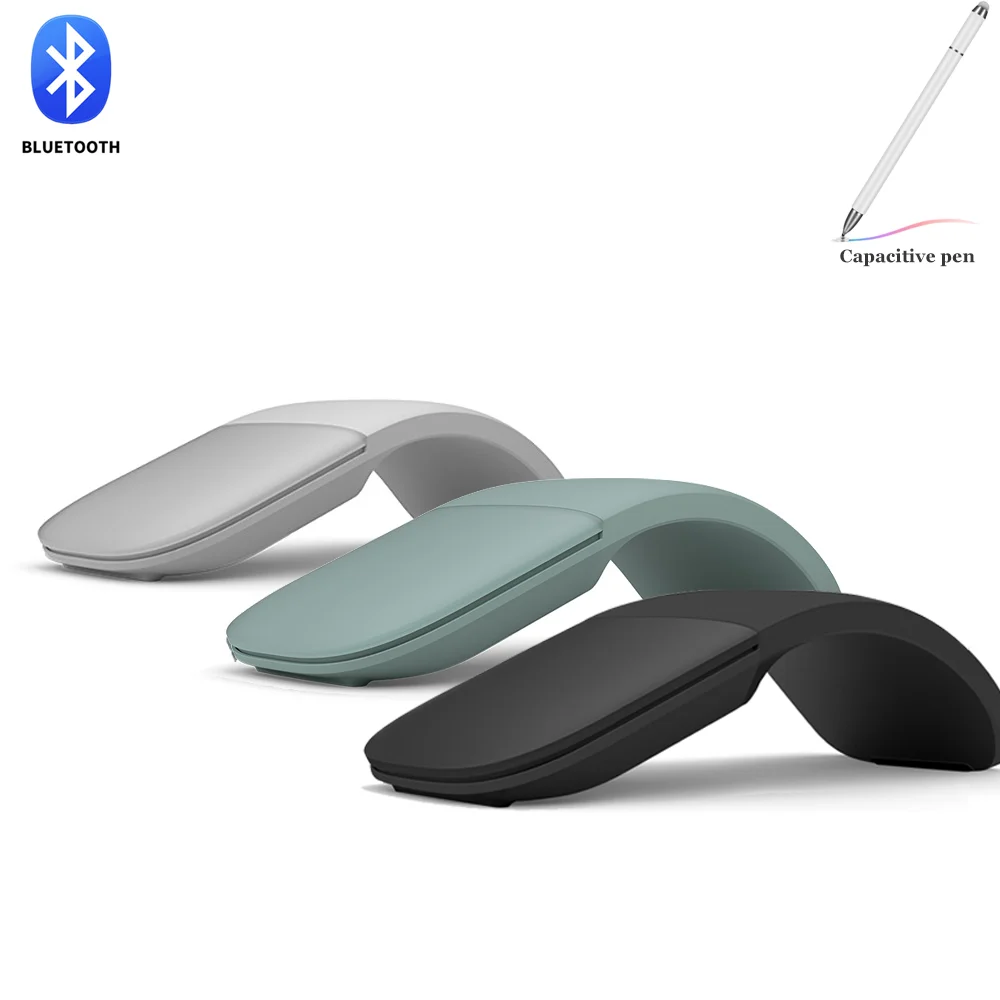 Bluetooth 4.0 Wireless Silent Arc Touch Mouse With Bag Foldable Ultra Thin Gaming Mouse For Microsoft Laptop