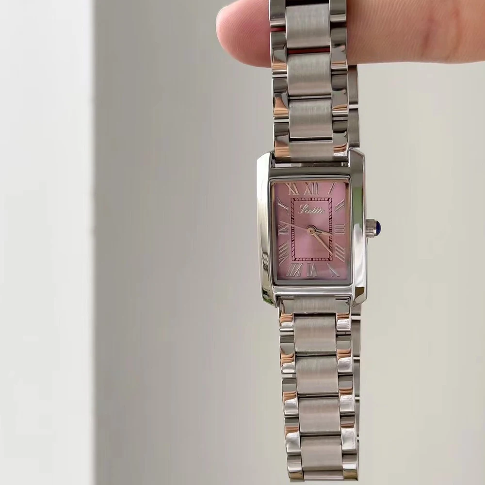 

New Square Steel Band Women'S WatchRetro French StyleLight LuxuryElegant And Versatile, Petite Ladies' Watch, A Gift For Women.