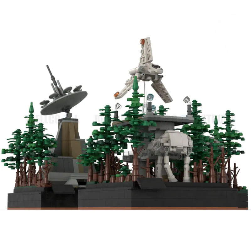 2099PCS Moc Star Battle Micro Diorama Planet ENDOR 3D Poster Model Building Blocks Bricks Diy Creative Assembly Toys Kid Gift