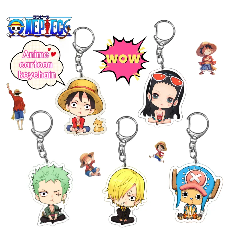 

Брелок One Piece с Луффи, Зоро, Нами: креативный, высококачественный, акриловый, с персонажами аниме, для рюкзака