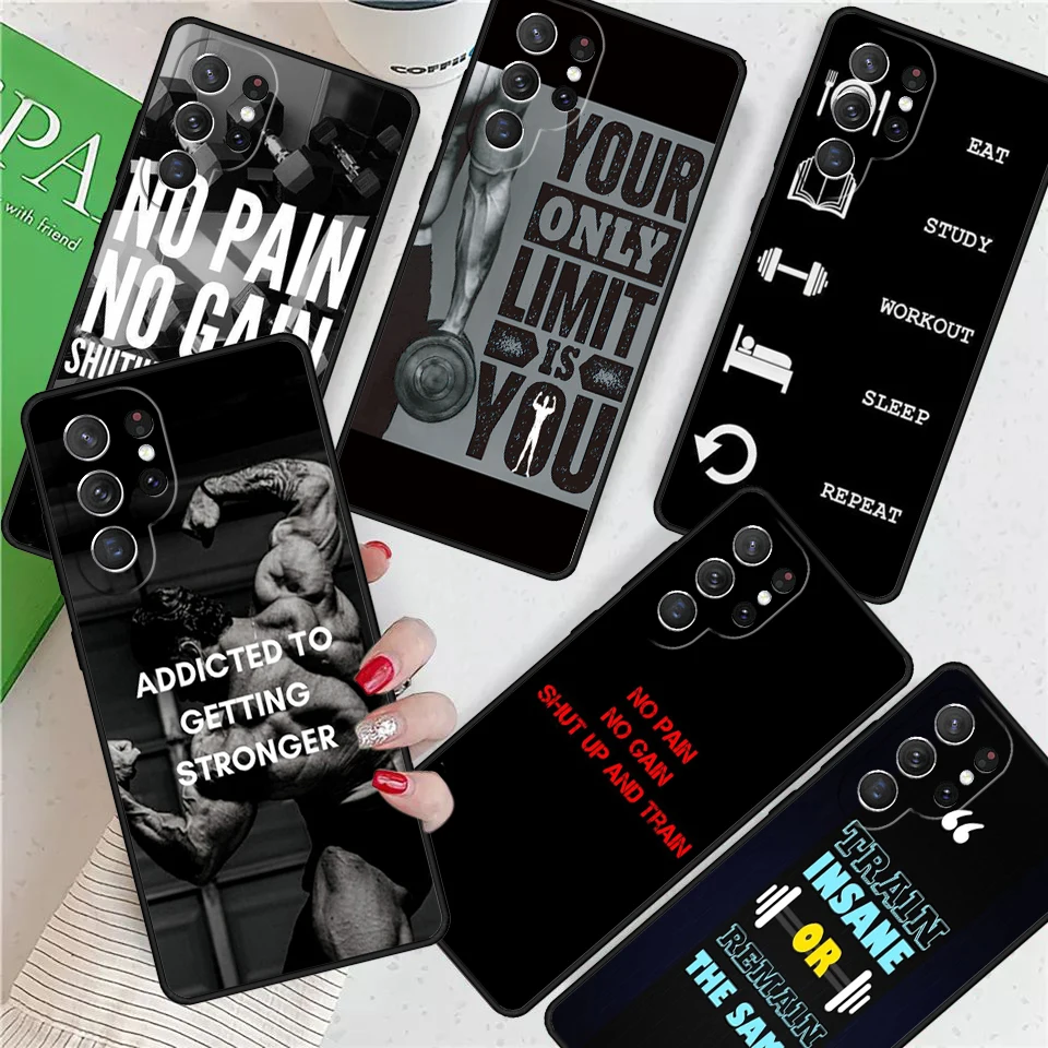 Gym Fitness Bodybuilding For Samsung Galaxy S24 Ultra S21 S22 S8 S9 S10E Note 10 20 Plus FE S23 Phone case Cover Coque