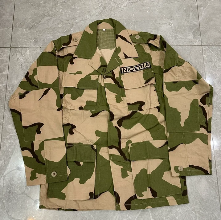 

Nigeria Camoufalge Uniform Green Include Jacket Pants
