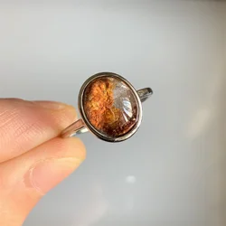 Natural Landscape Quartz Rings for Women Powerful Healing Gifts Jewelry 925 Silver Phantom Crystals Beads Ring Lodolite Quartz
