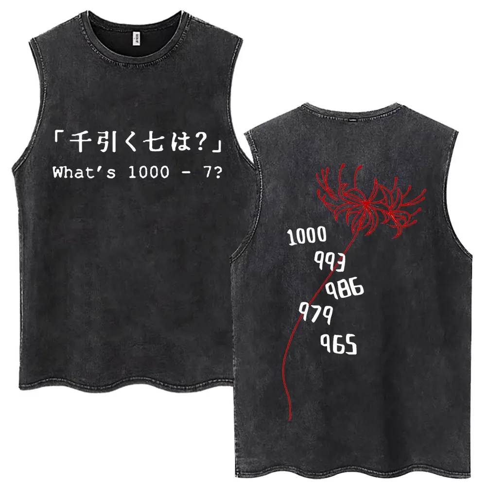 Camisetas sin mangas de algodón estilo Harajuku de Tokyo Ghoul Kaneki Ken para hombre y mujer, clásicas, informales, de gran tamaño, sin mangas