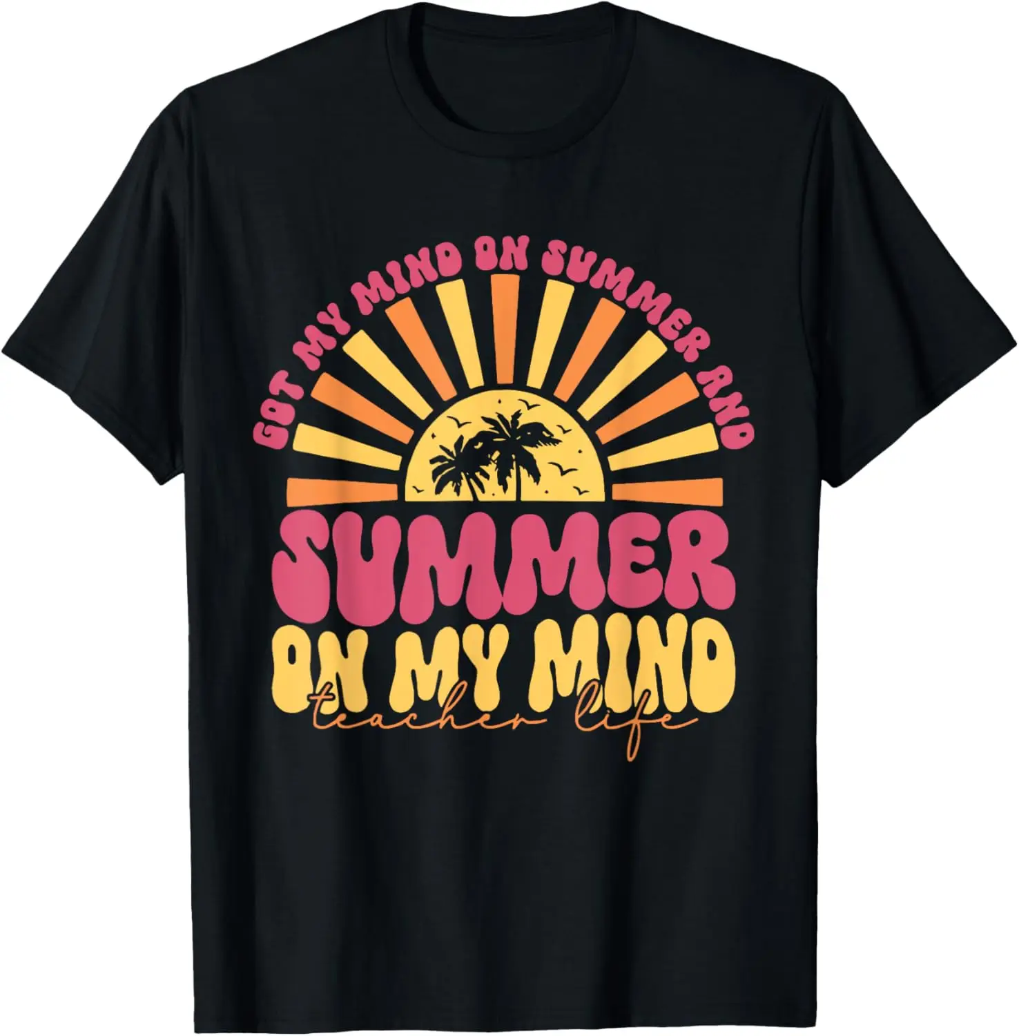 Kreeg Mijn Gedachten Over Zomer En Zomer In Mijn Gedachten Leraar Leven T-Shirt