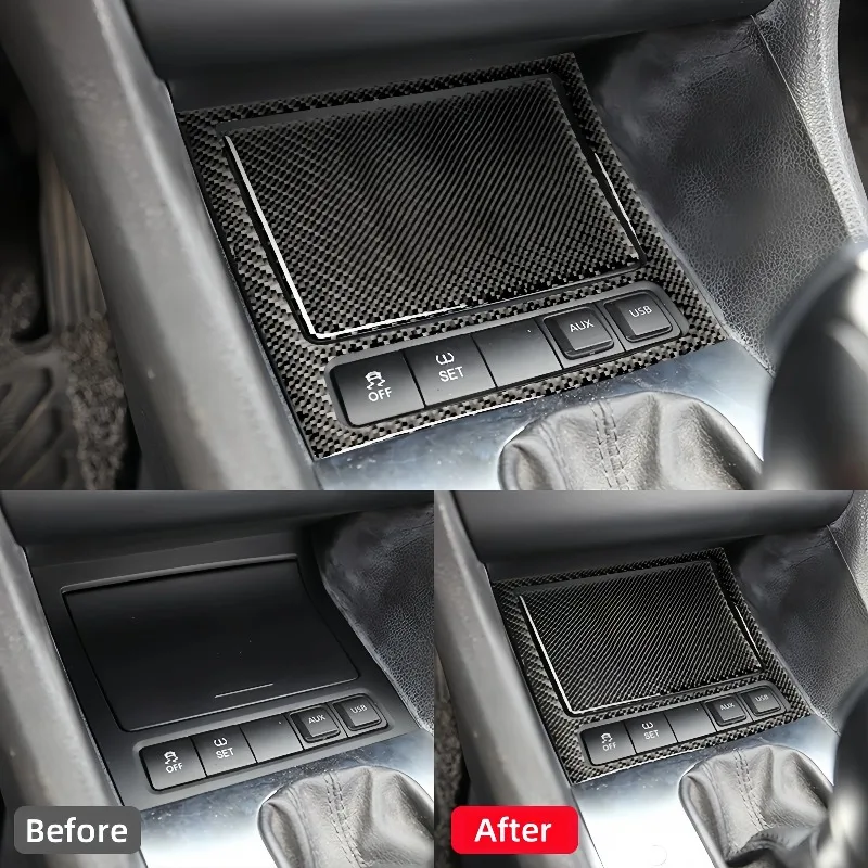 Carbon Fiber Internal Cover Stickers Ashtray Panel Decorative Frame For VW Golf 6 Golf 6 Gti R Mk6 2008-2012 Scirocco 2009-2016 view 4