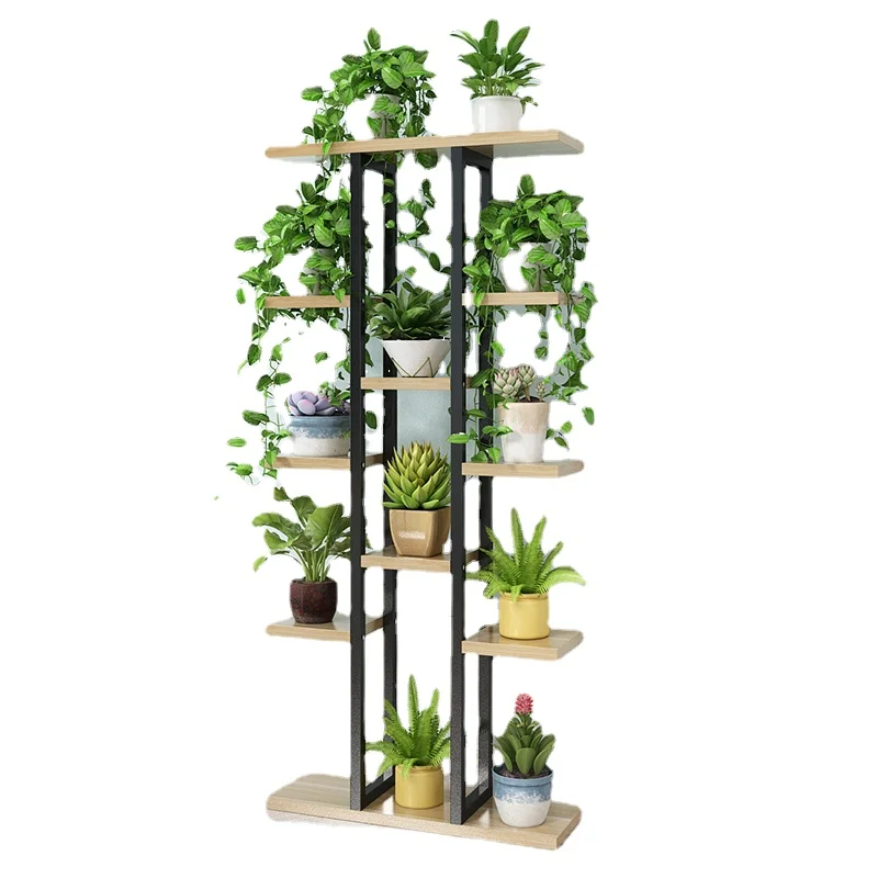 Green Dill Shelves for Plants Multilayer Indoor Planter Stand Wrought Iron Living Room Balcony Window Flower Display