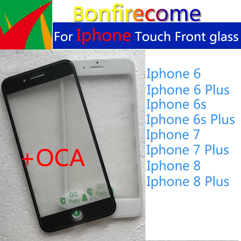 Front Glass For iPhone 8 7 6 6s Plus Touch Screen Front Outer Glass With Laminated OCA Replacement