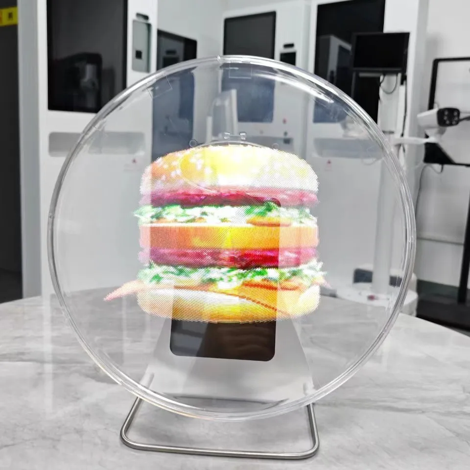 Desktop Fan 30cm Desktop Holographic Fan Holographic Advertising Machine Built-in Battery with Protective Cover